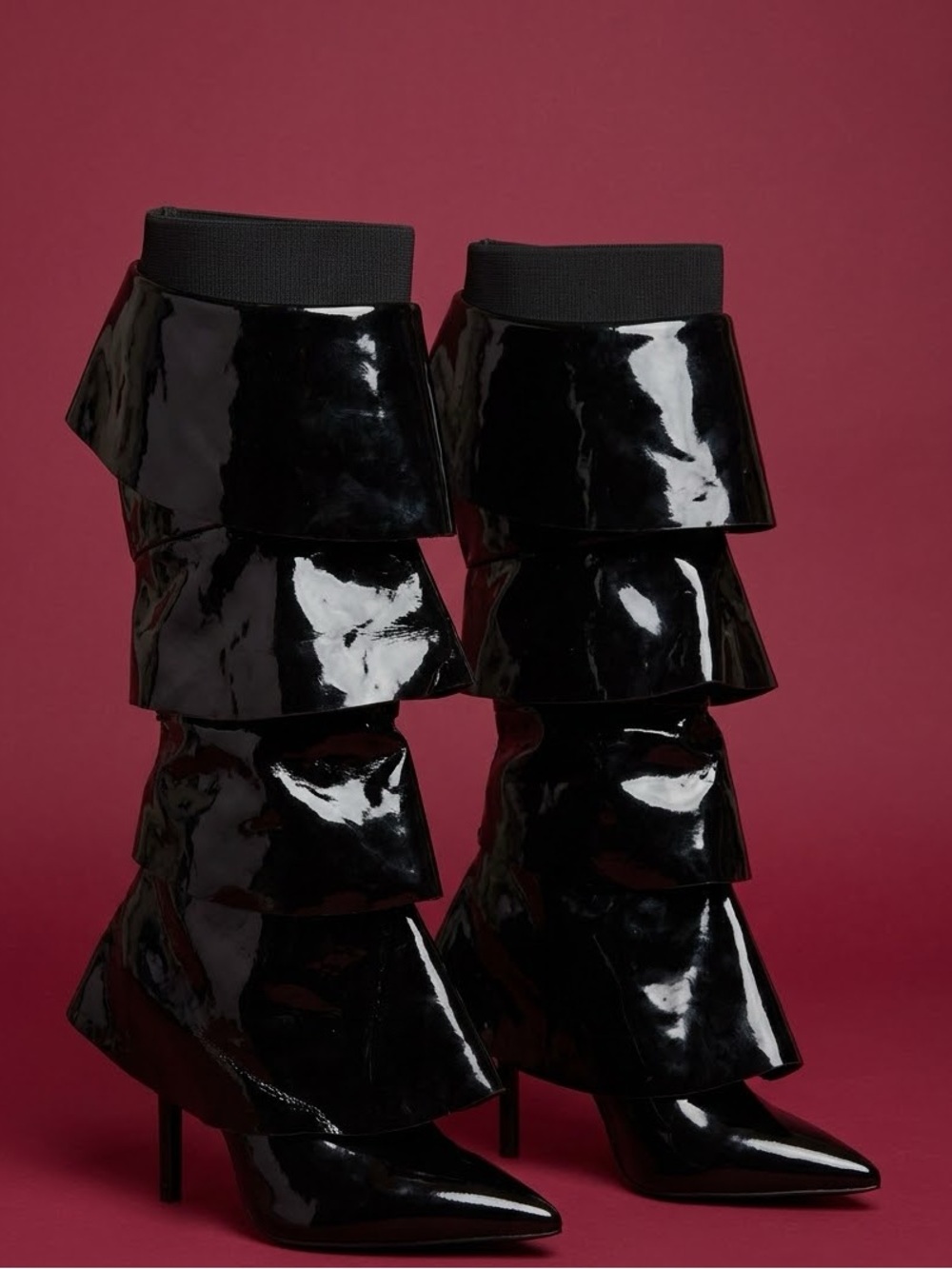 Shane Justin Black Patent Pointed-Toe Women’s Pumps